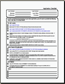 Application Checklist